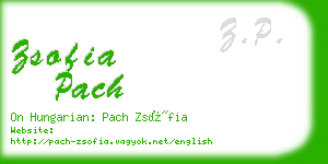 zsofia pach business card
